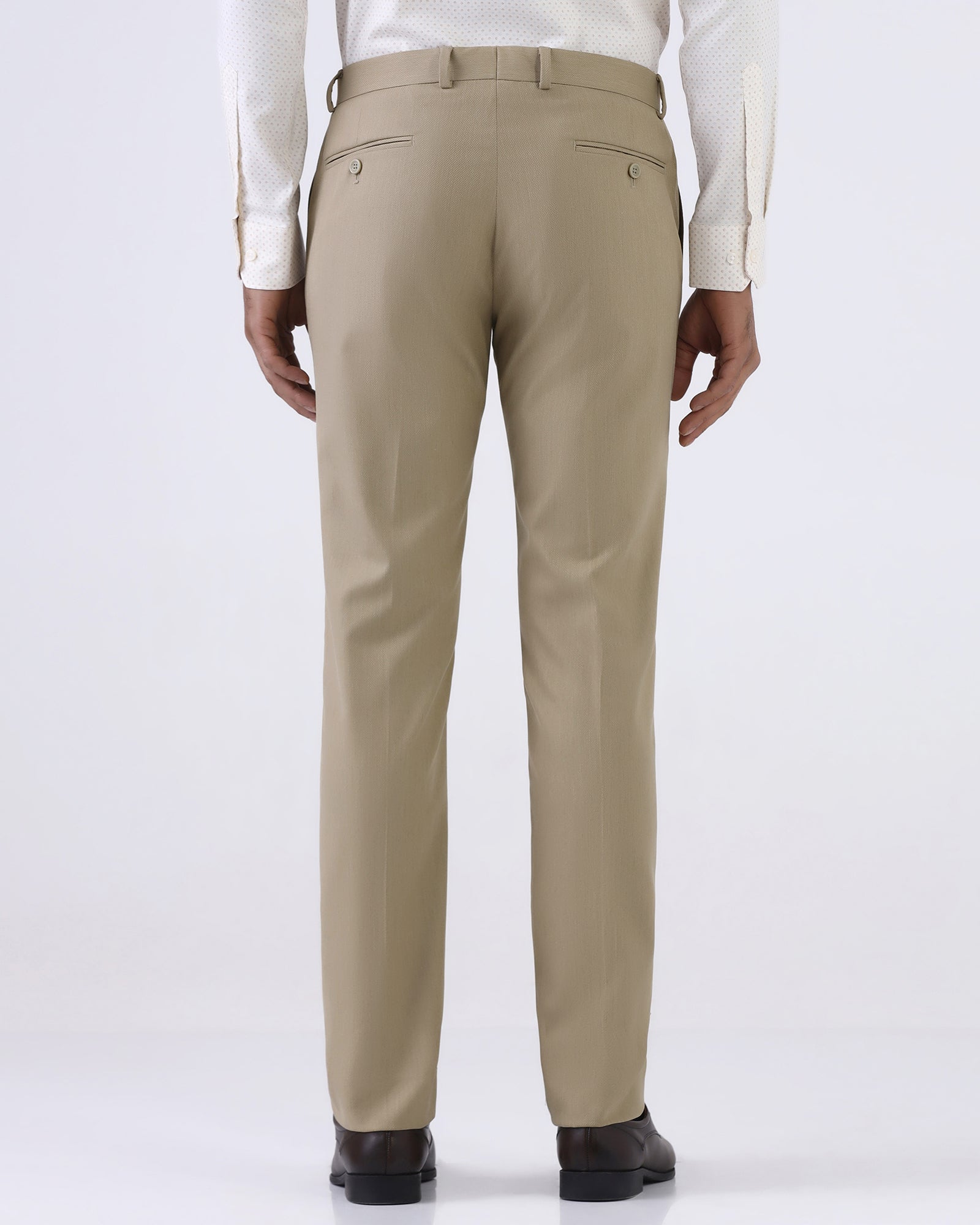 Beige Formal Dobby Formal Trouser - Anfredo