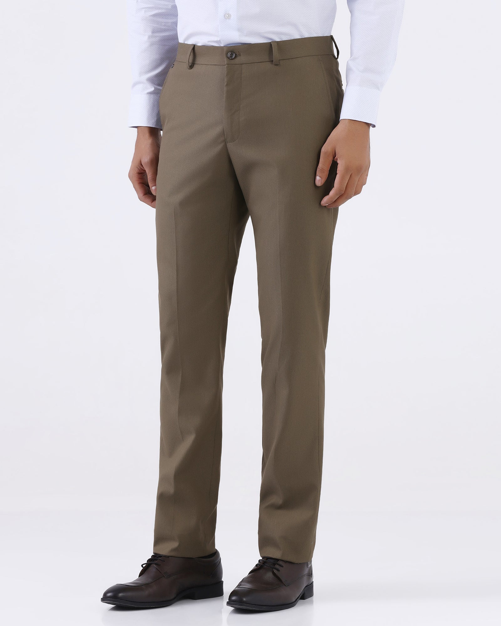 CLEAN FRONT SUPER SLIM FIT DOBBY TROUSER