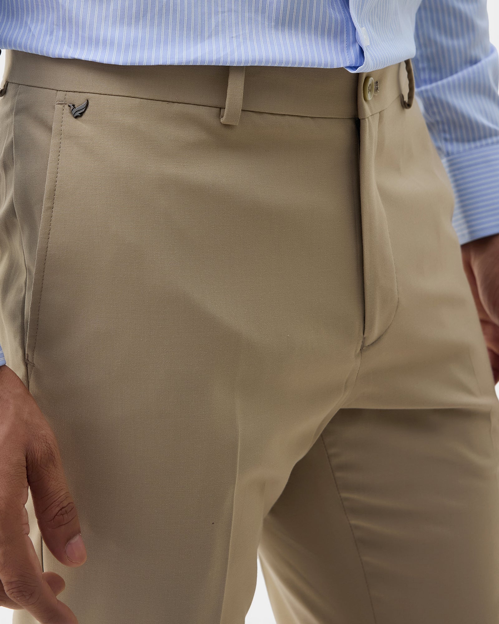 Khaki Solid Trouser - Tudor