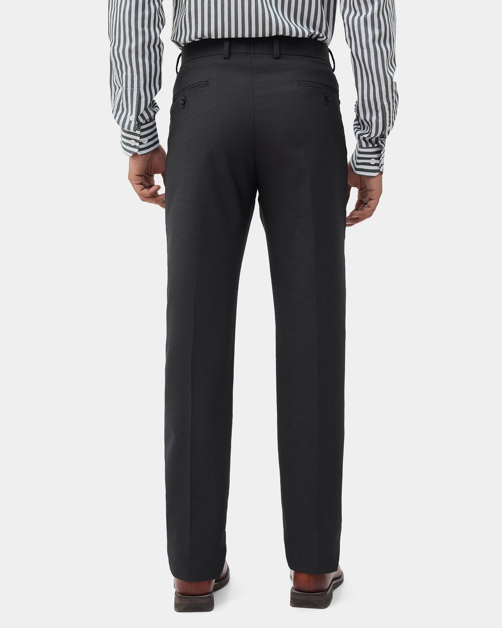 Charcoal Textured Trouser - Credor