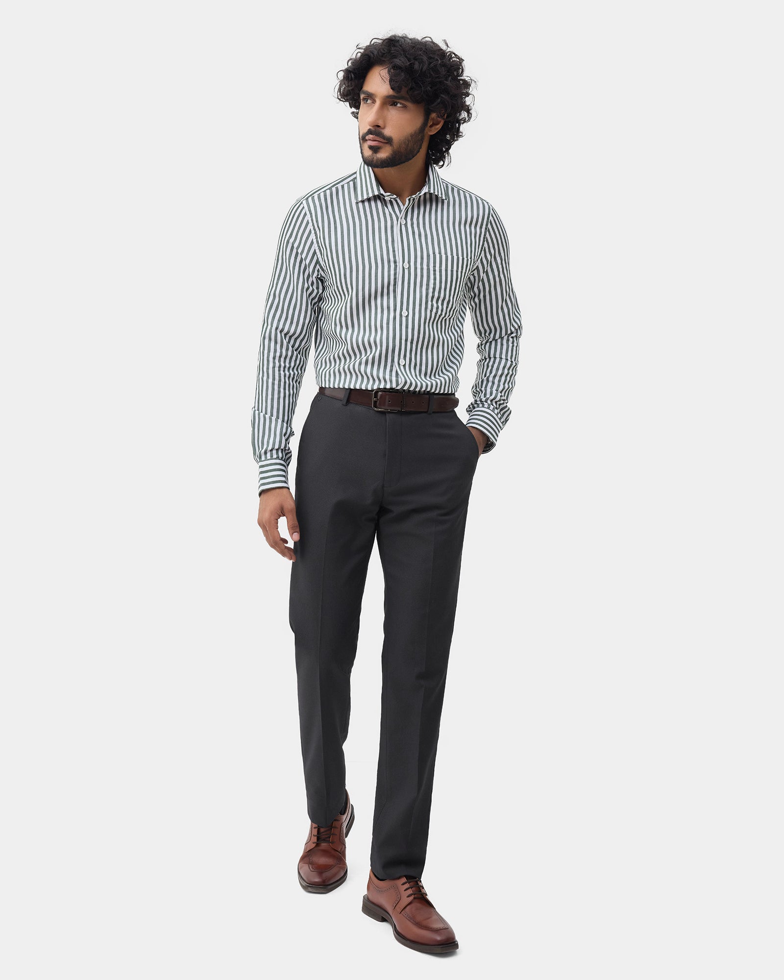 Charcoal Textured Trouser - Credor