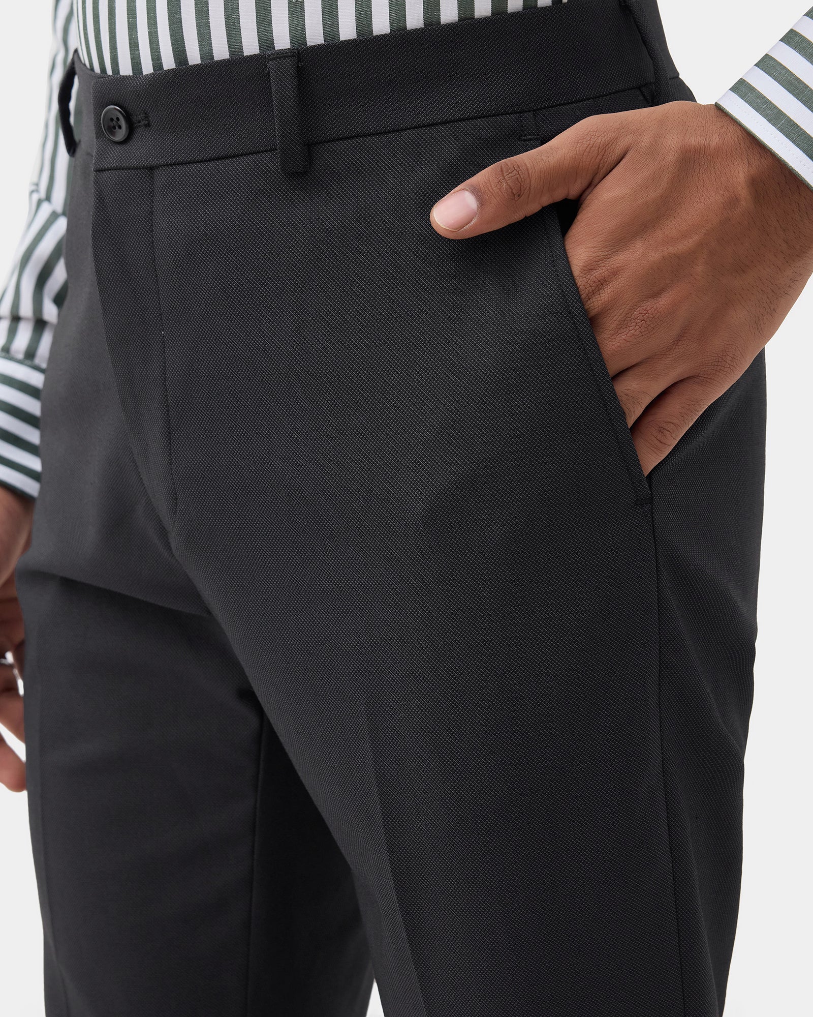 Charcoal Textured Trouser - Credor