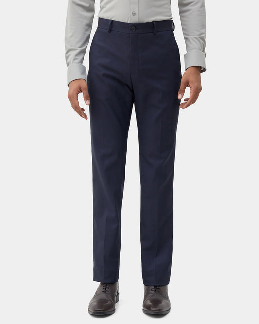 Navy Textured Trouser - Credor