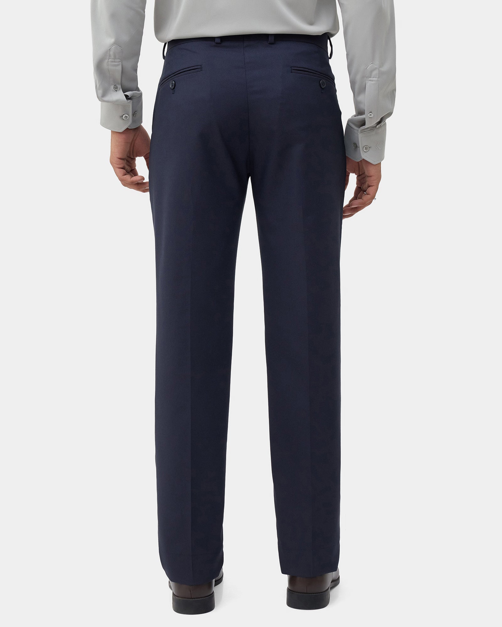 Navy Textured Trouser - Credor