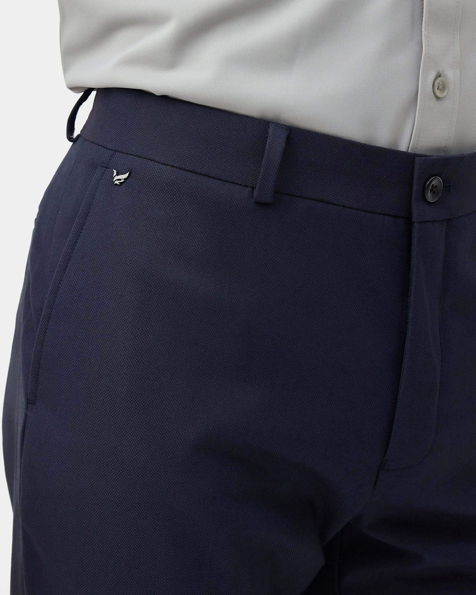 Navy Textured Trouser - Credor