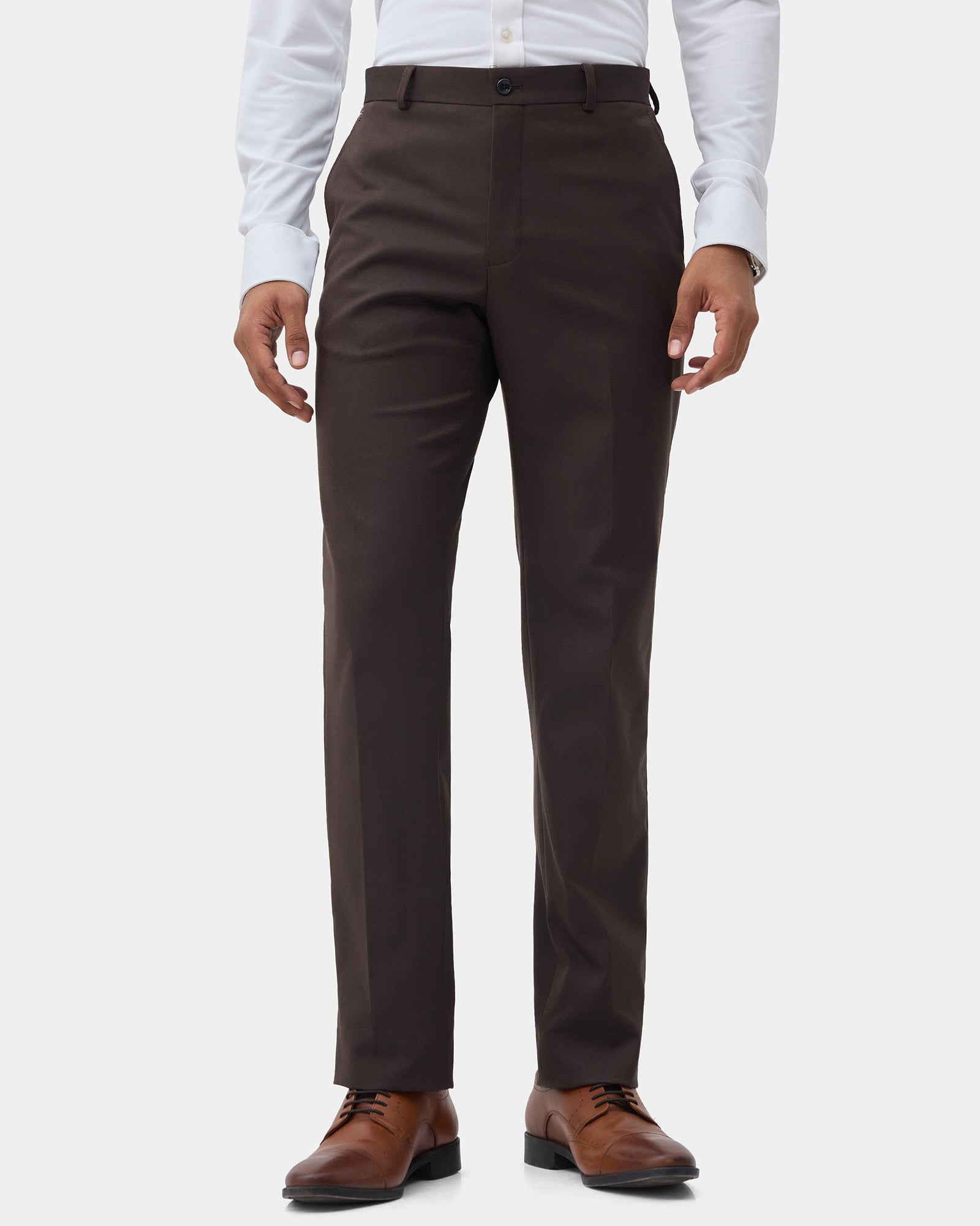 CLEAN FRONT SUPER SLIM FIT STRUCTURE TROUSER