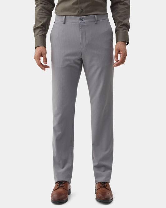 Grey Technowaist Textured Trouser - Girard