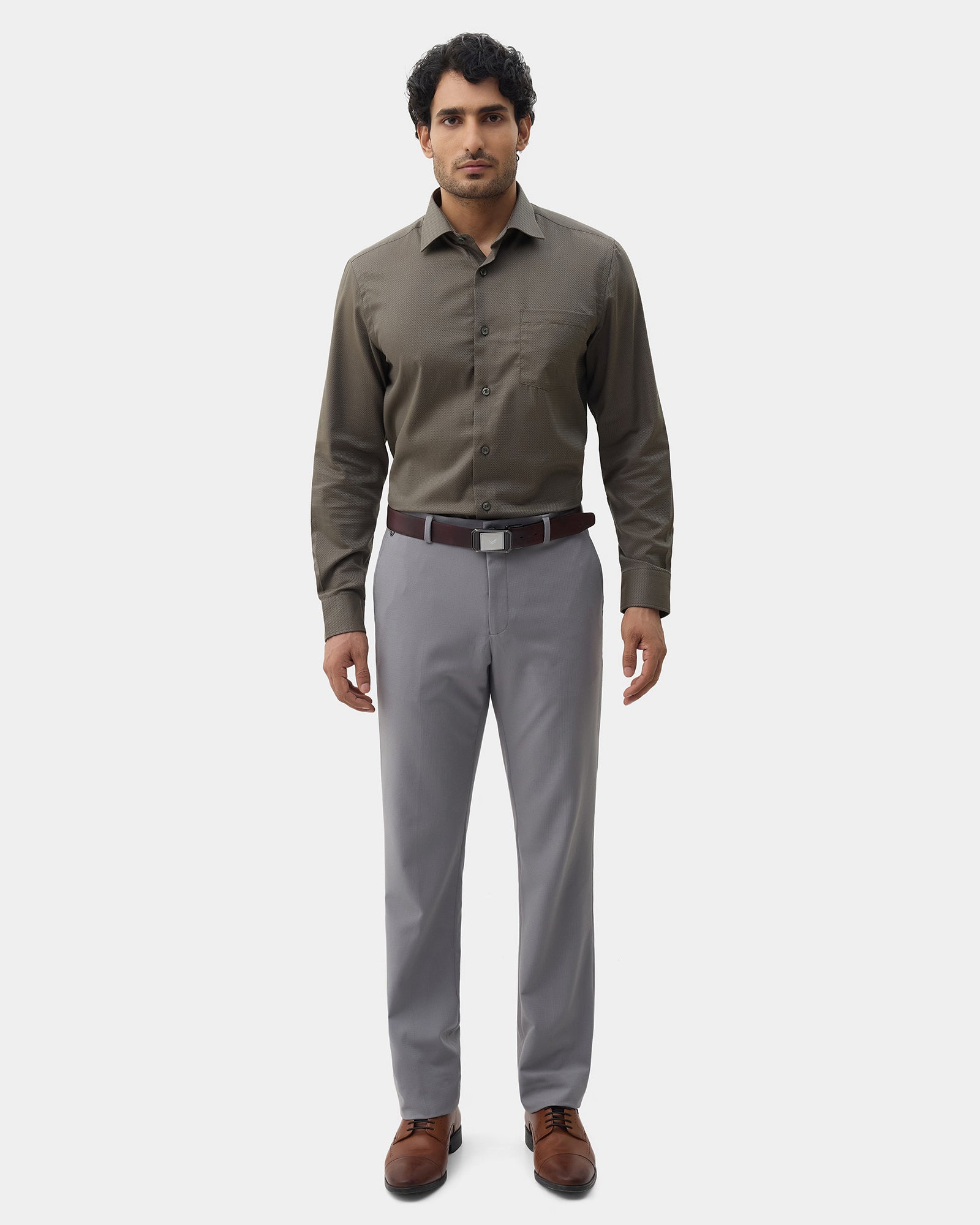 Grey Technowaist Textured Trouser - Girard