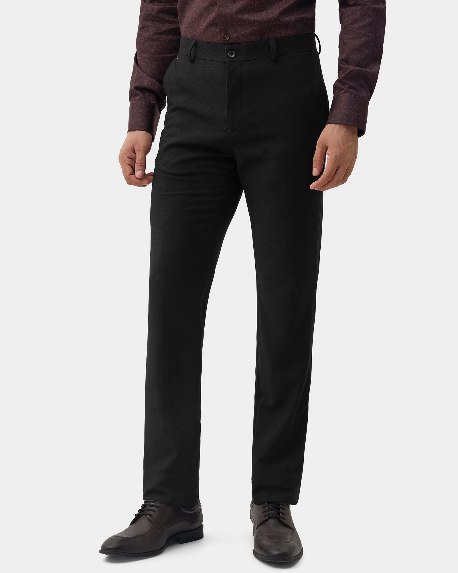 CLEAN FRONT SLIM COMFORT STRUCTURE TROUSER