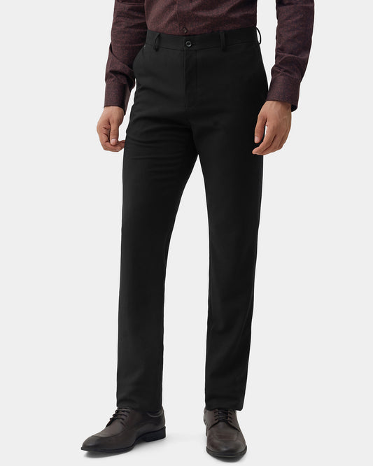 Black Technowaist Textured Trouser - Girard