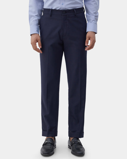 Navy Textured Trouser - Laco