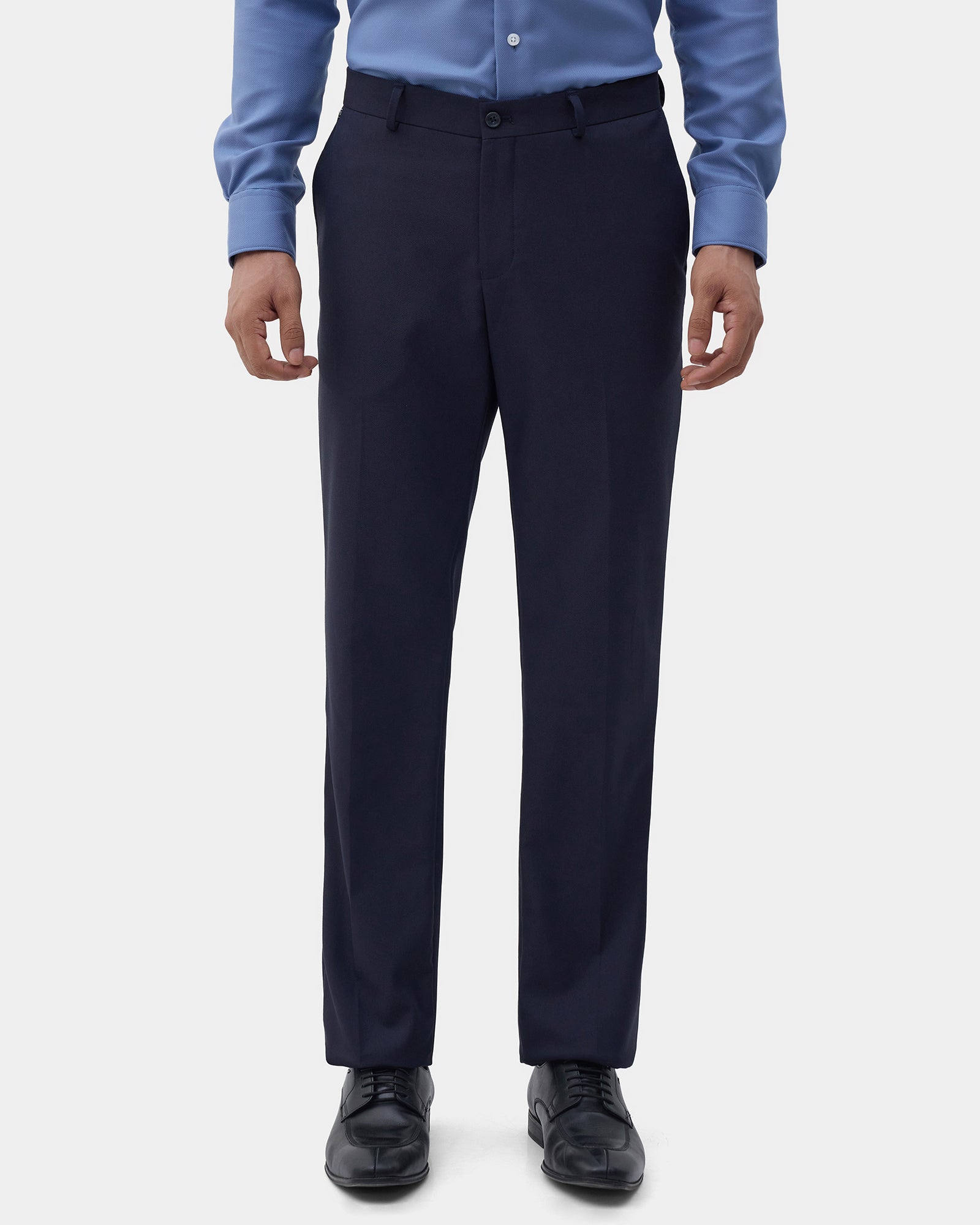 CLEAN FRONT REGULAR FIT STRUCTURE TROUSER
