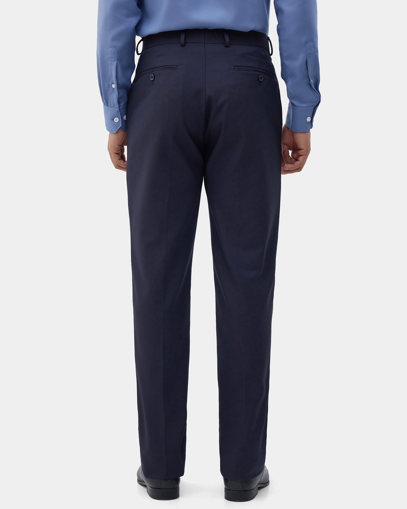 Navy Textured Trouser - Credor