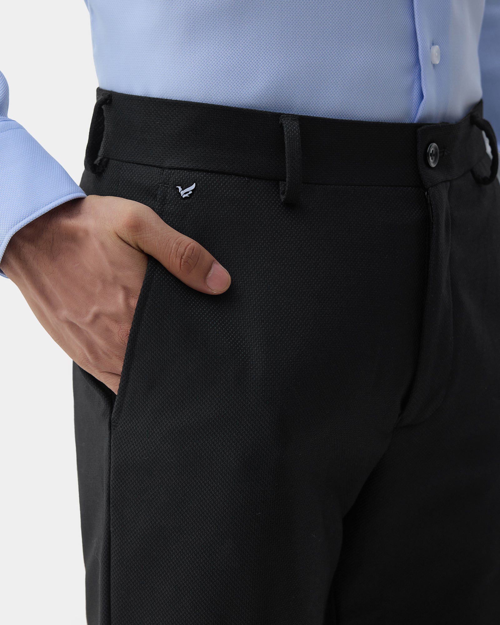 Black Textured Trouser - Farer