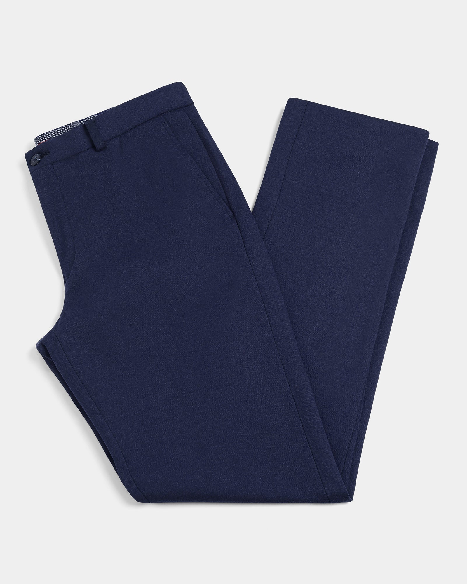 Navy Knitalia Solid Formal Trouser - Clark