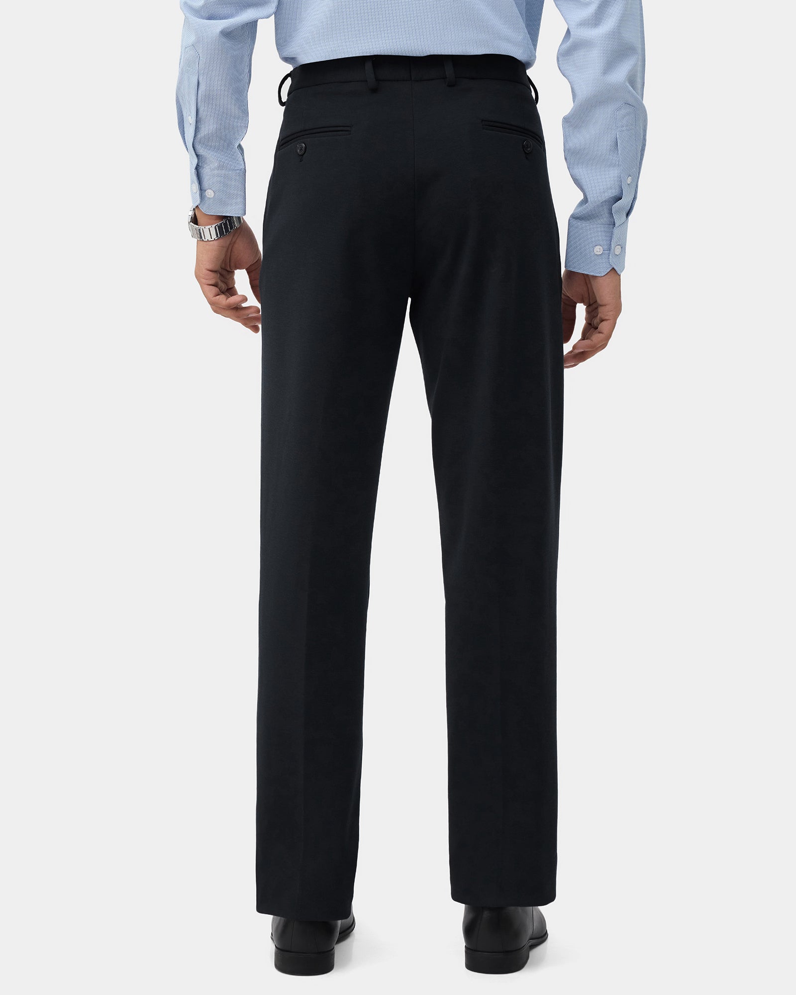 Black Knitalia Solid Formal Trouser - Clark