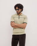 Dull Green Textured Polo - Licia