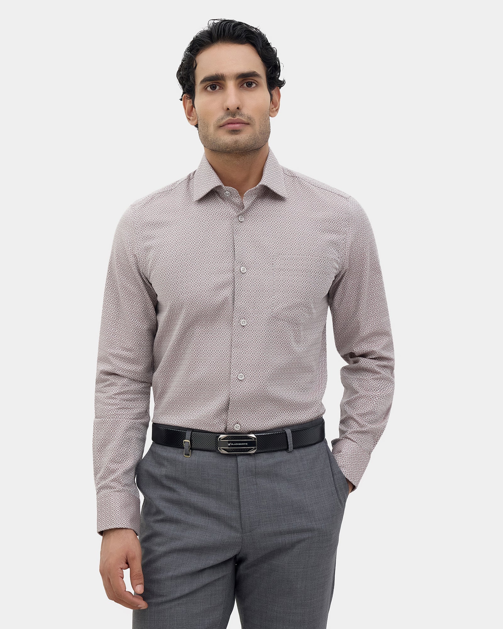Dusty Pink Jacquard Shirt - Fein