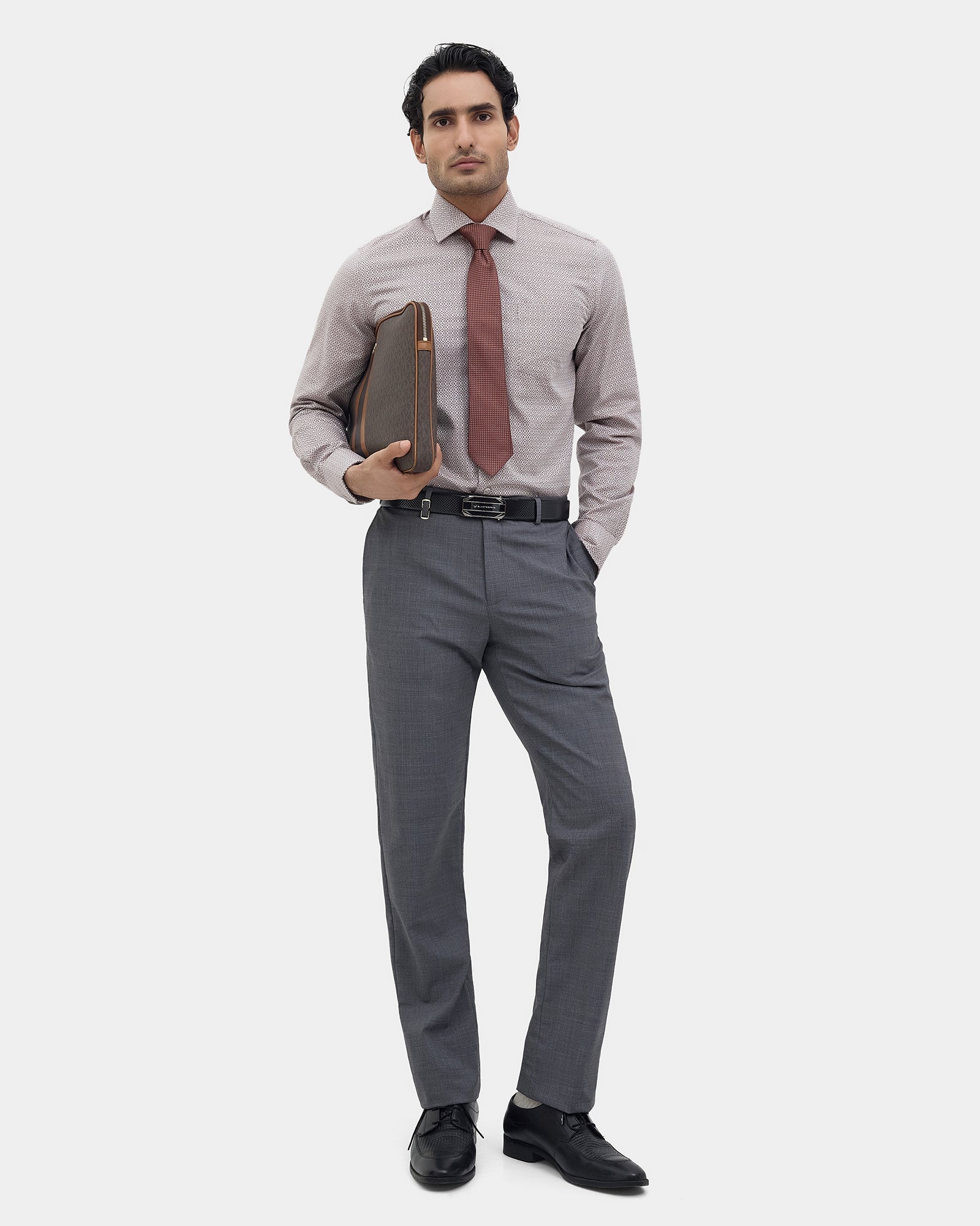 Dusty Pink Jacquard Shirt - Fein