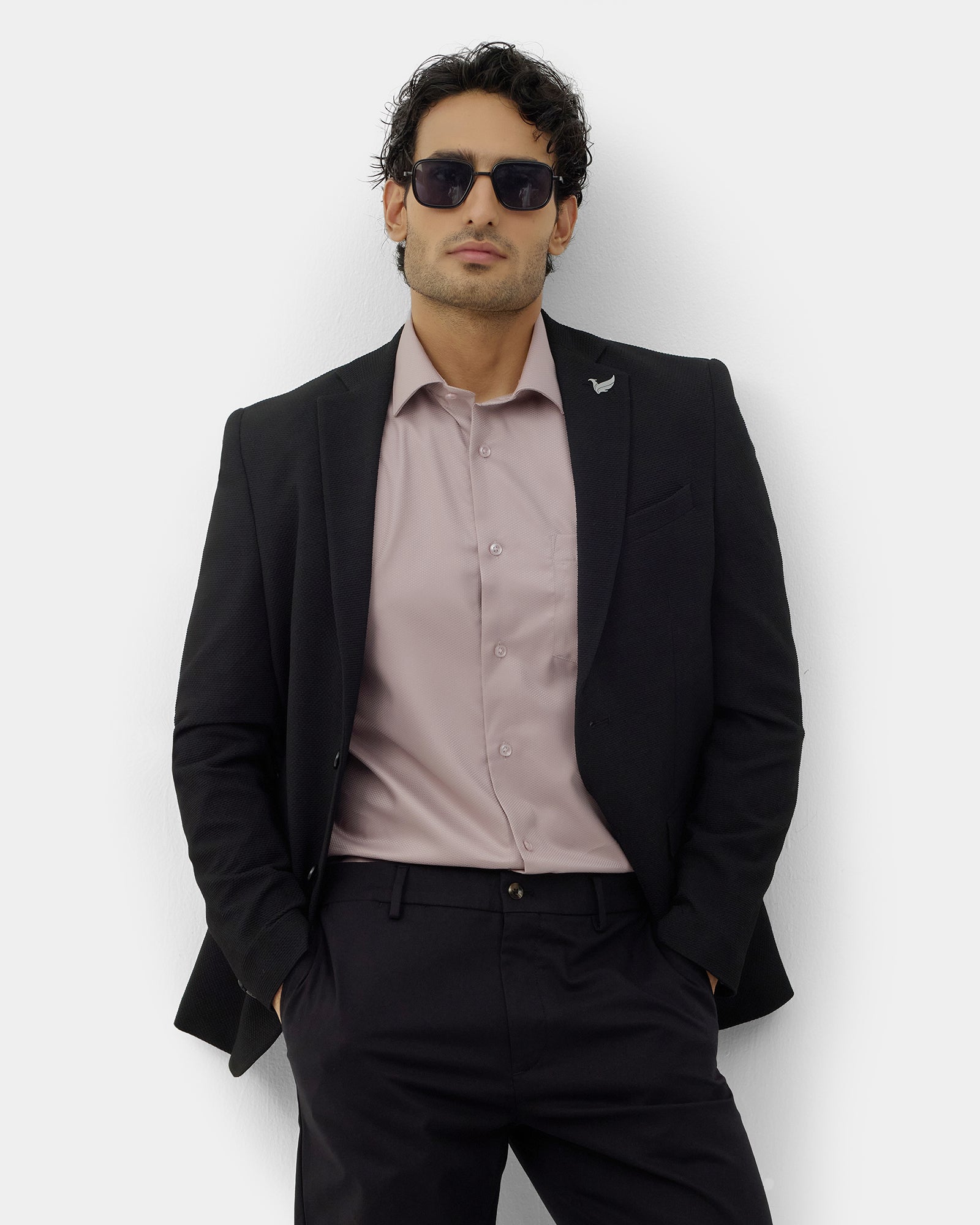 Dusty Pink Unwrinkle Textured Shirt - P31
