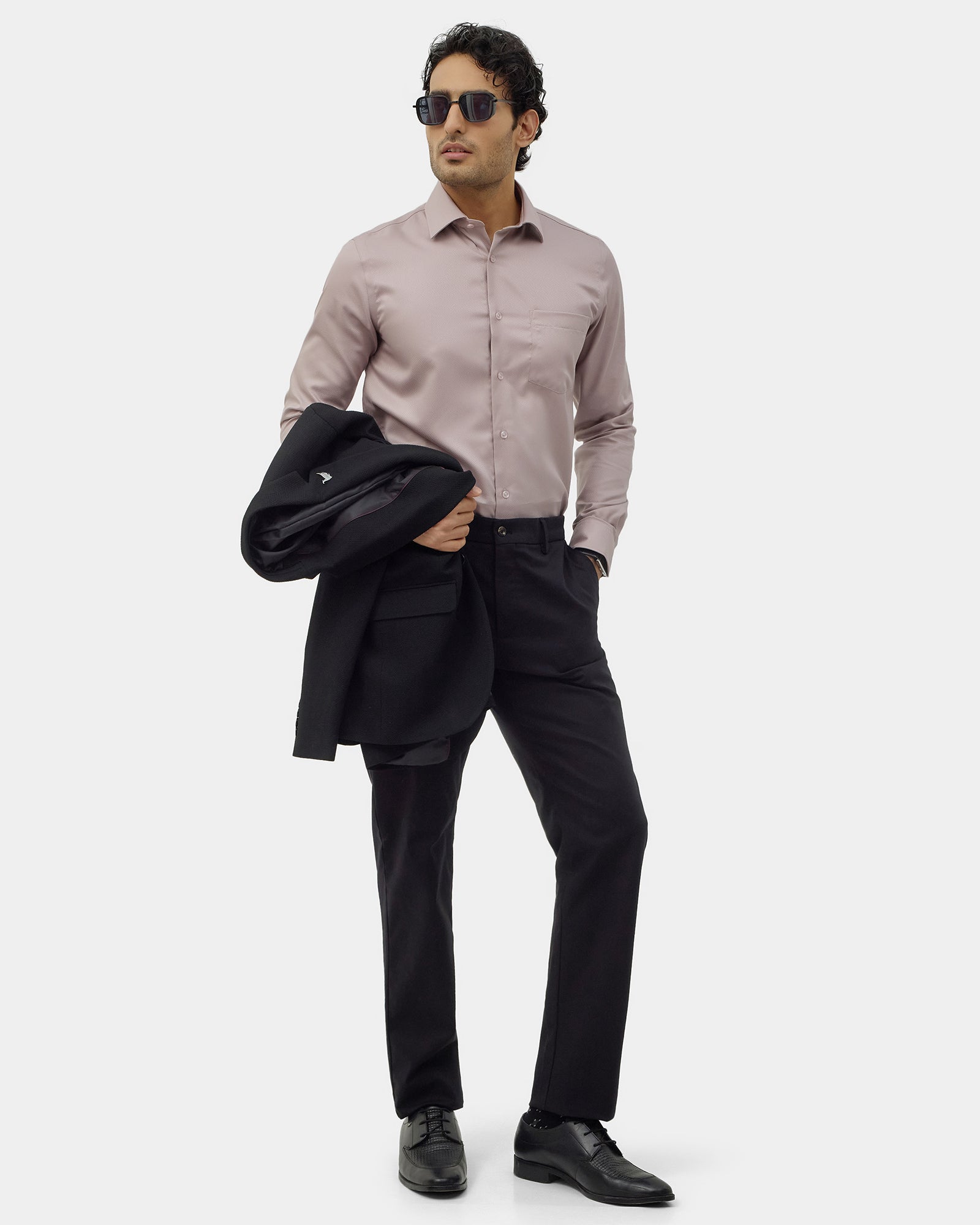 Dusty Pink Unwrinkle Textured Shirt - P31