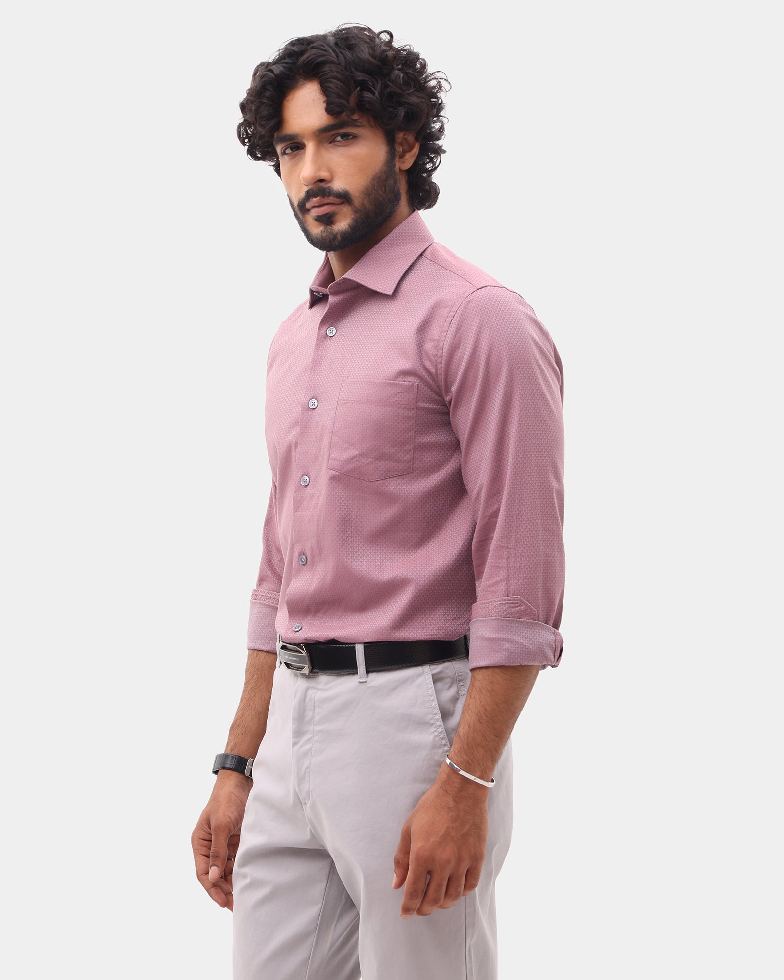 Dusty Pink Textured Shirt - Soben