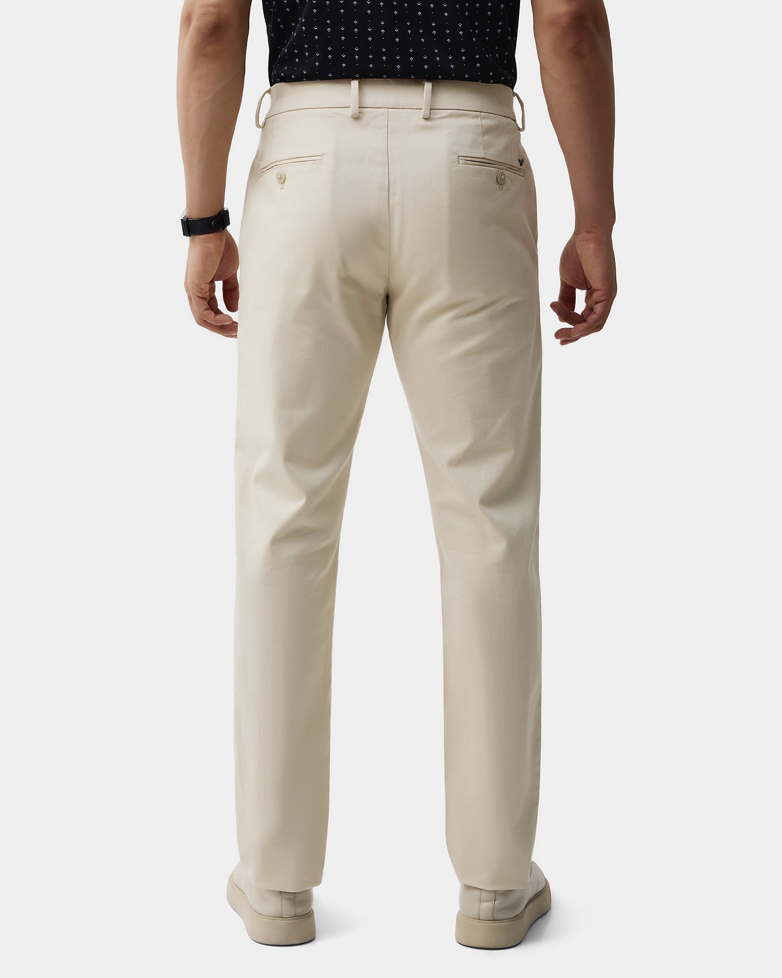 Cream Textured Khakis - Huang