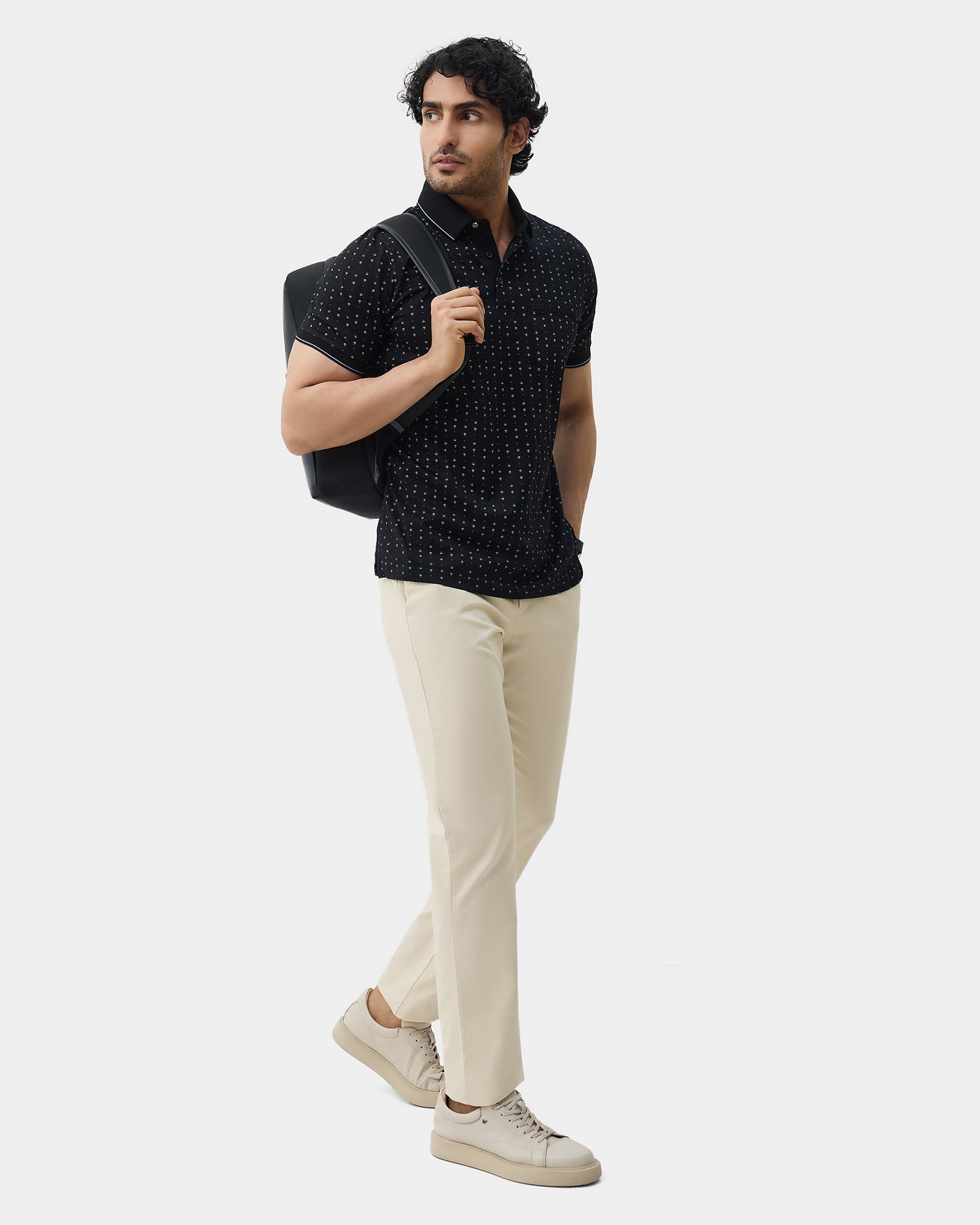 Cream Textured Khakis - Huang