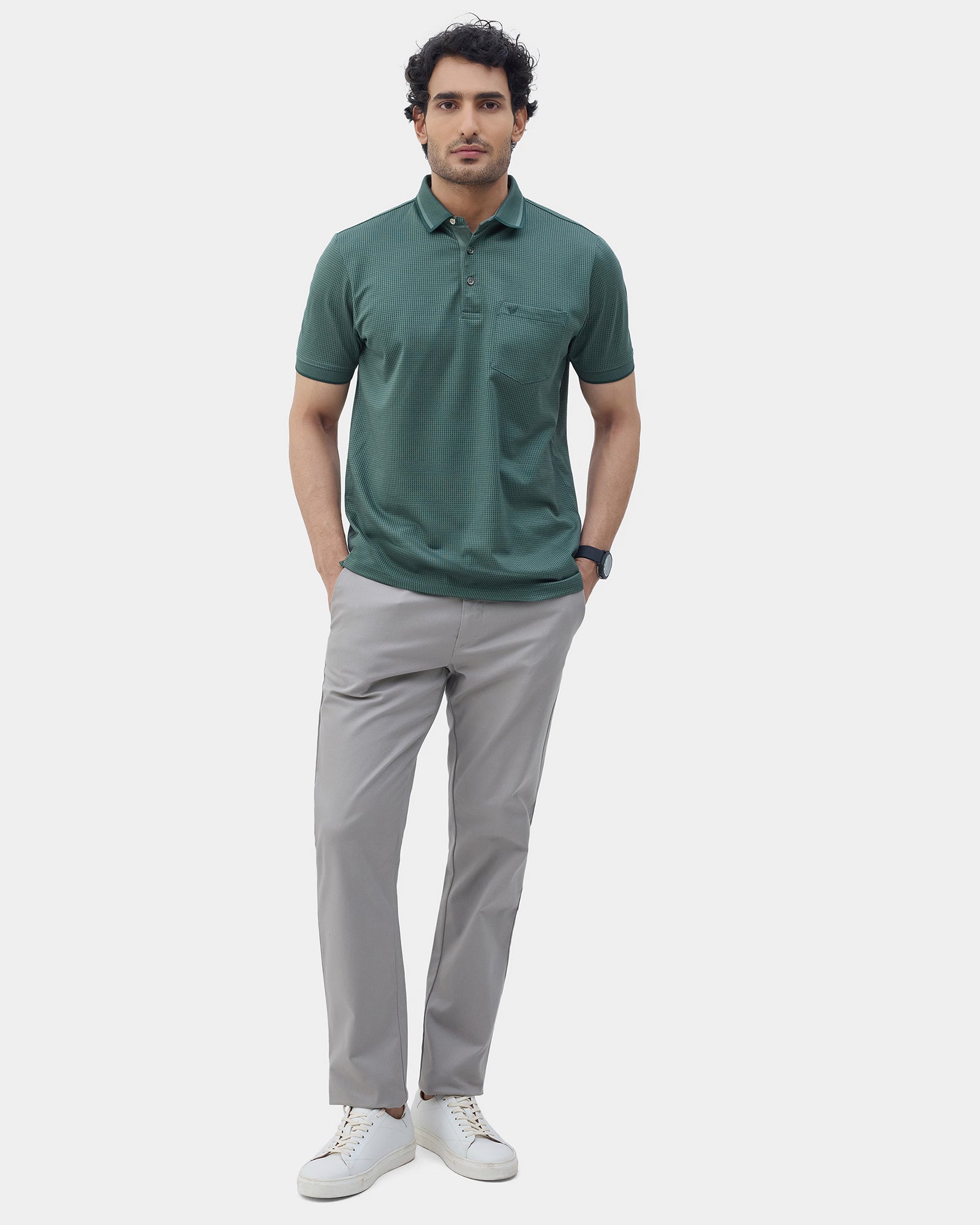 Grey Textured Khakis - Huang