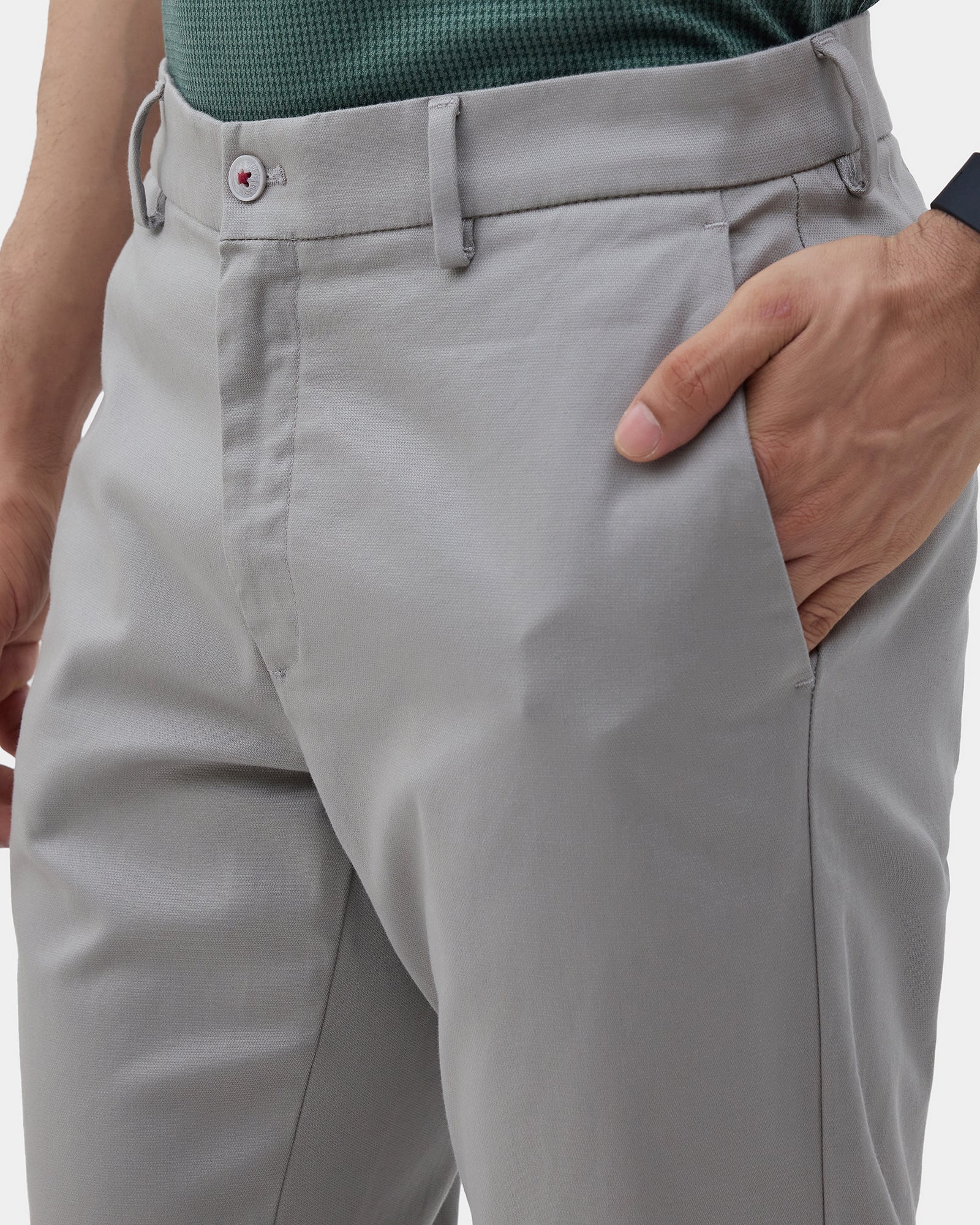Grey Textured Khakis - Huang