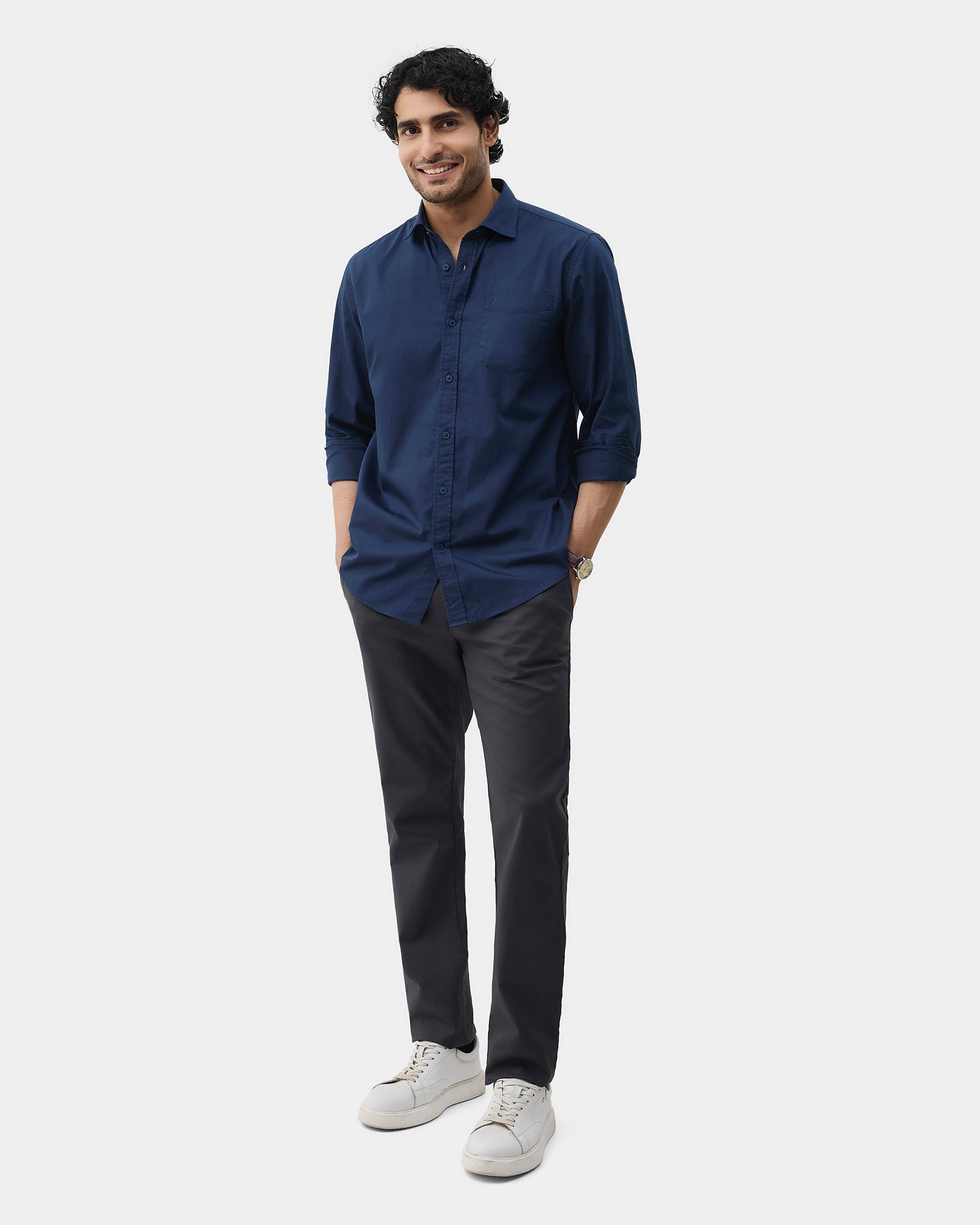 Charcoal Textured Khakis - Huang