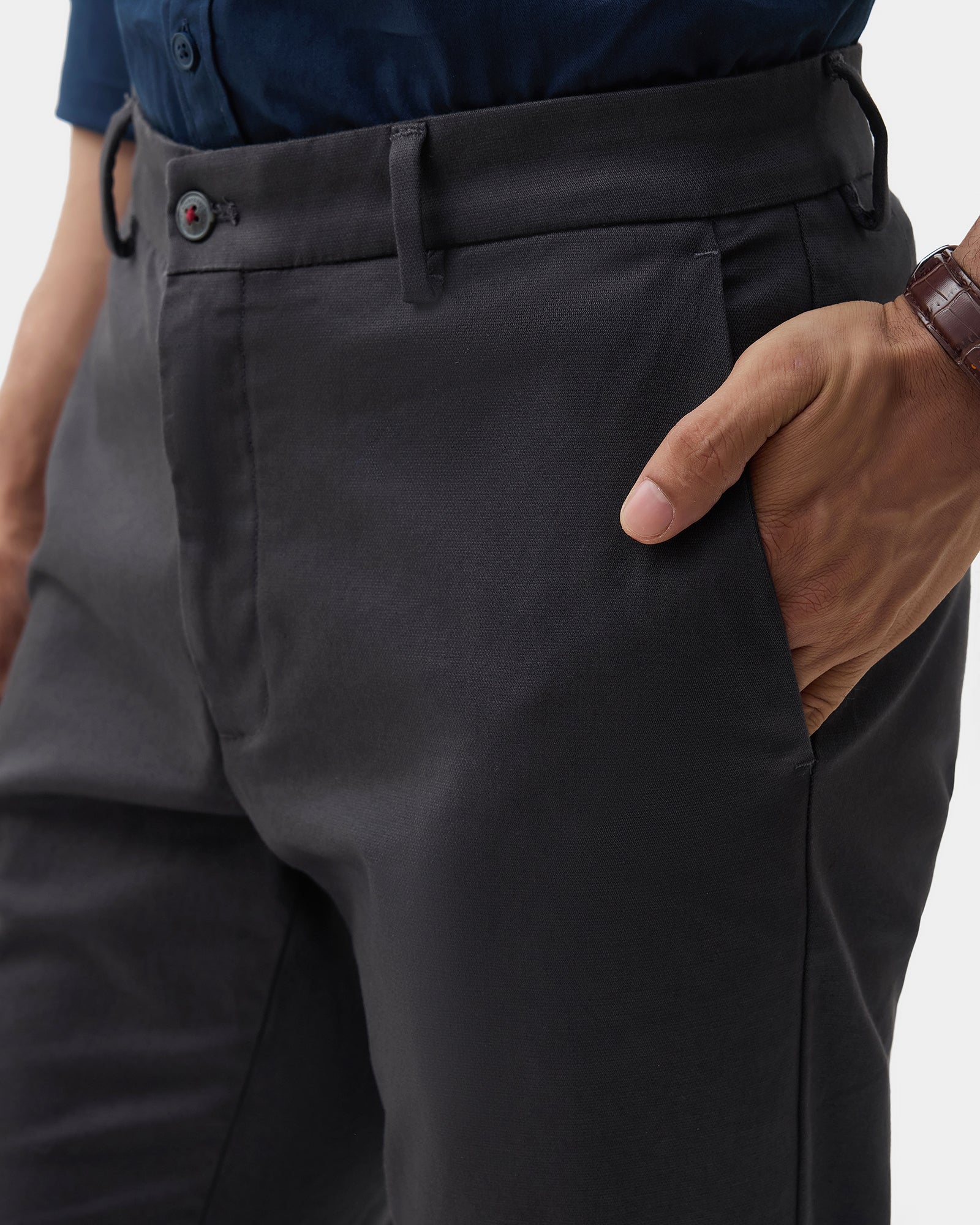 Charcoal Textured Khakis - Huang