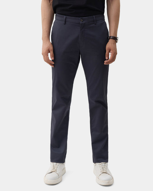 Blue Unwrinkle Solid Khakis - Bromo