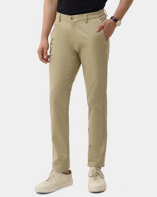 Khaki Unwrinkle Solid Khakis - Bromo