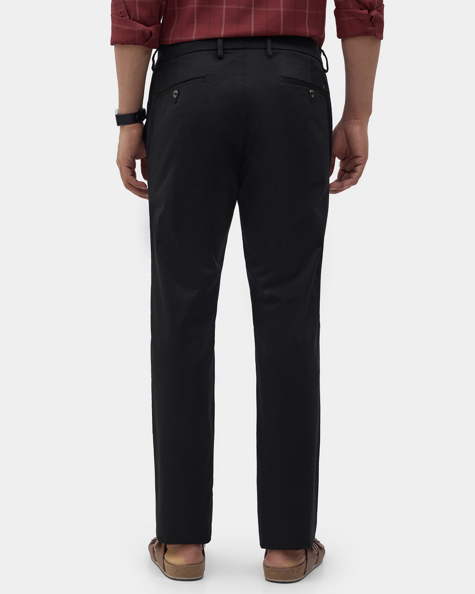 Black Unwrinkle Solid Khakis - Bromo