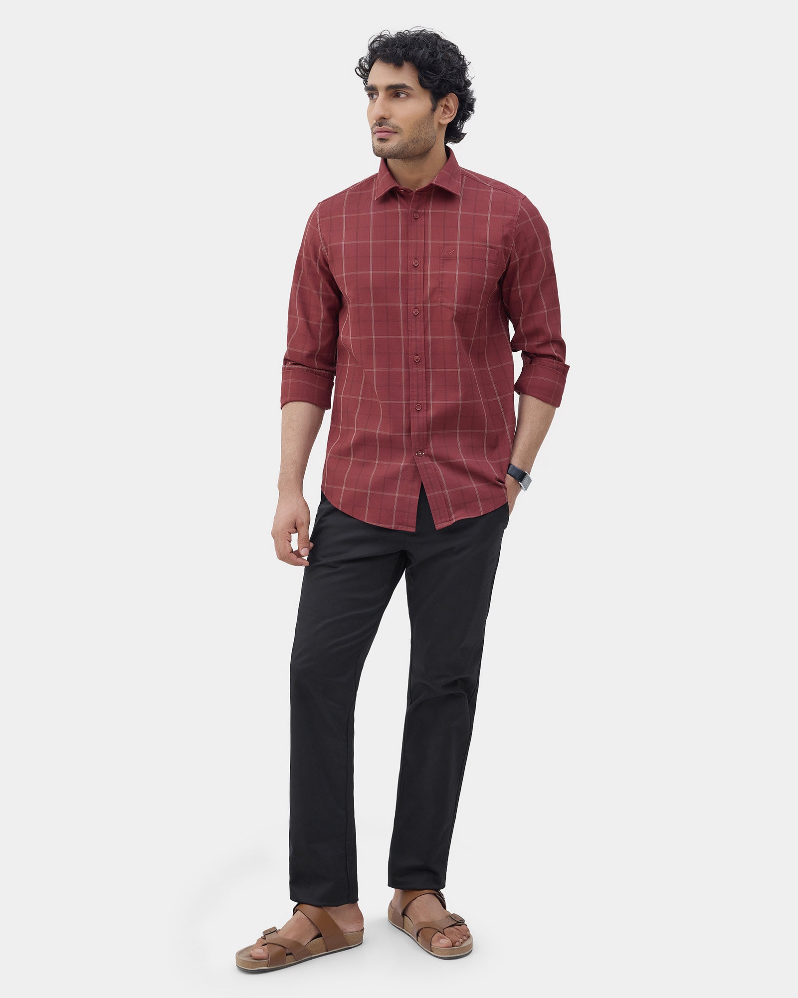 Black Unwrinkle Solid Khakis - Bromo
