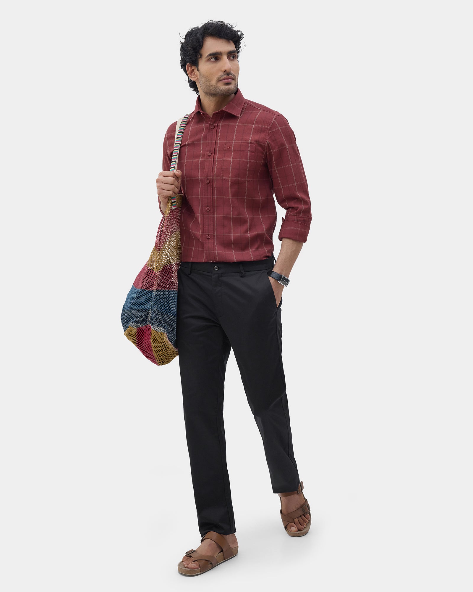 Black Unwrinkle Solid Khakis - Bromo