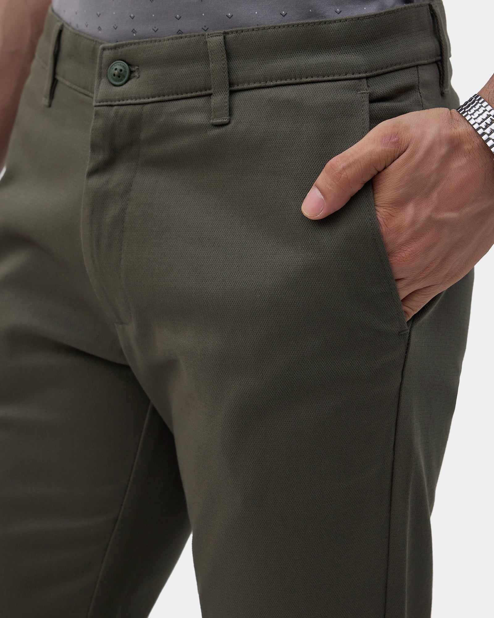 Olive Textured Khakis - Triglav