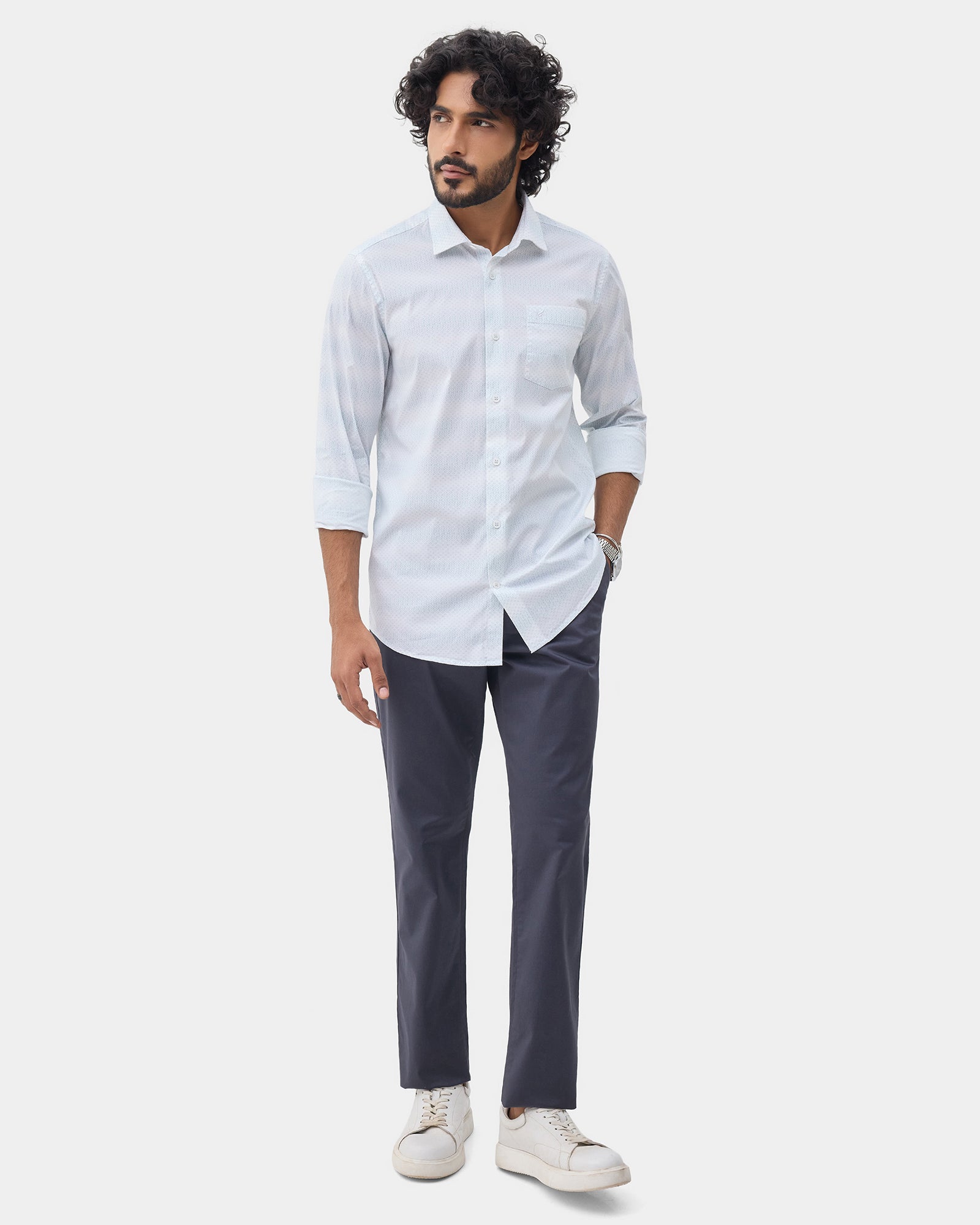 Blue Solid Khakis - Bromo