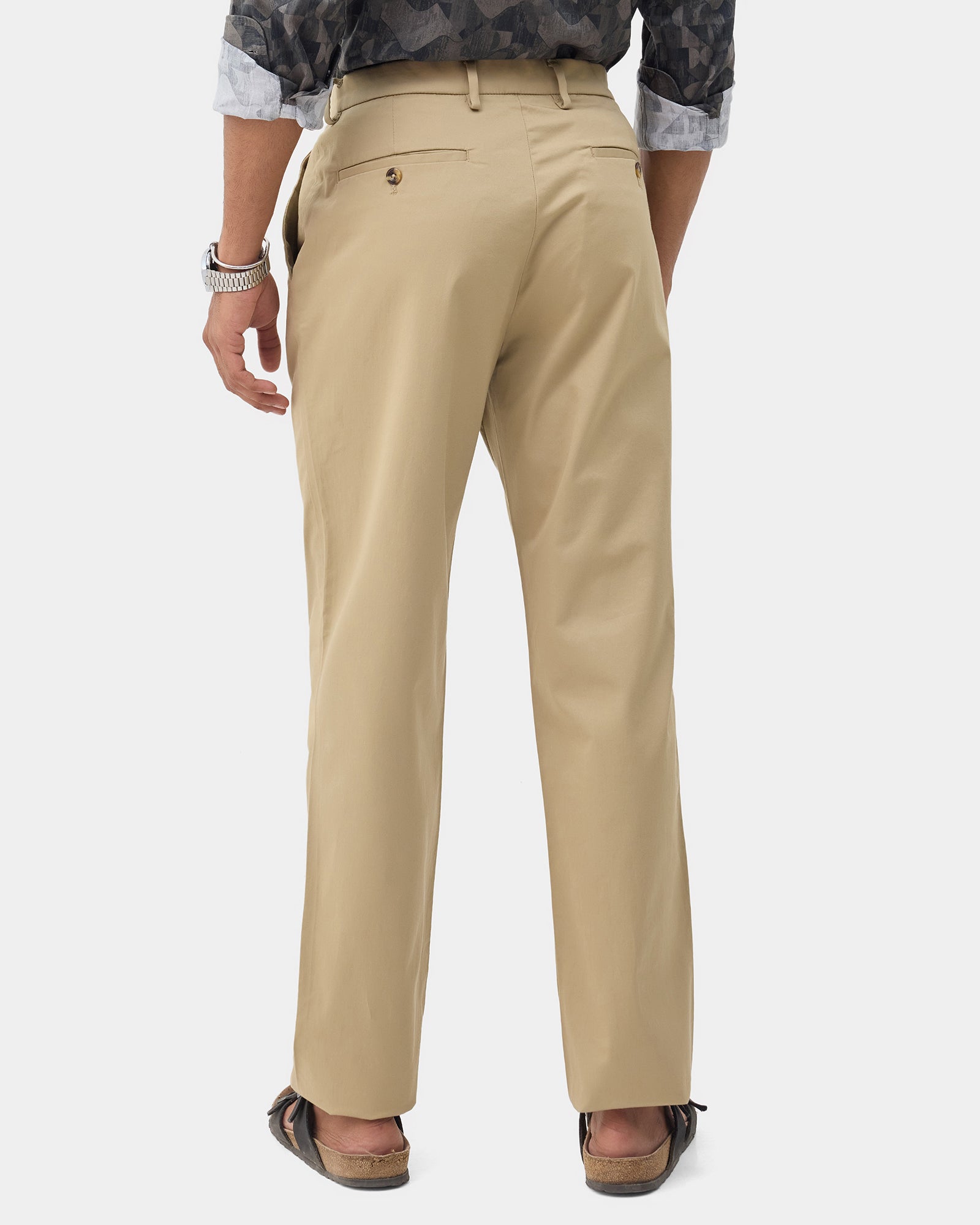 Khaki Solid Khakis - Bromo