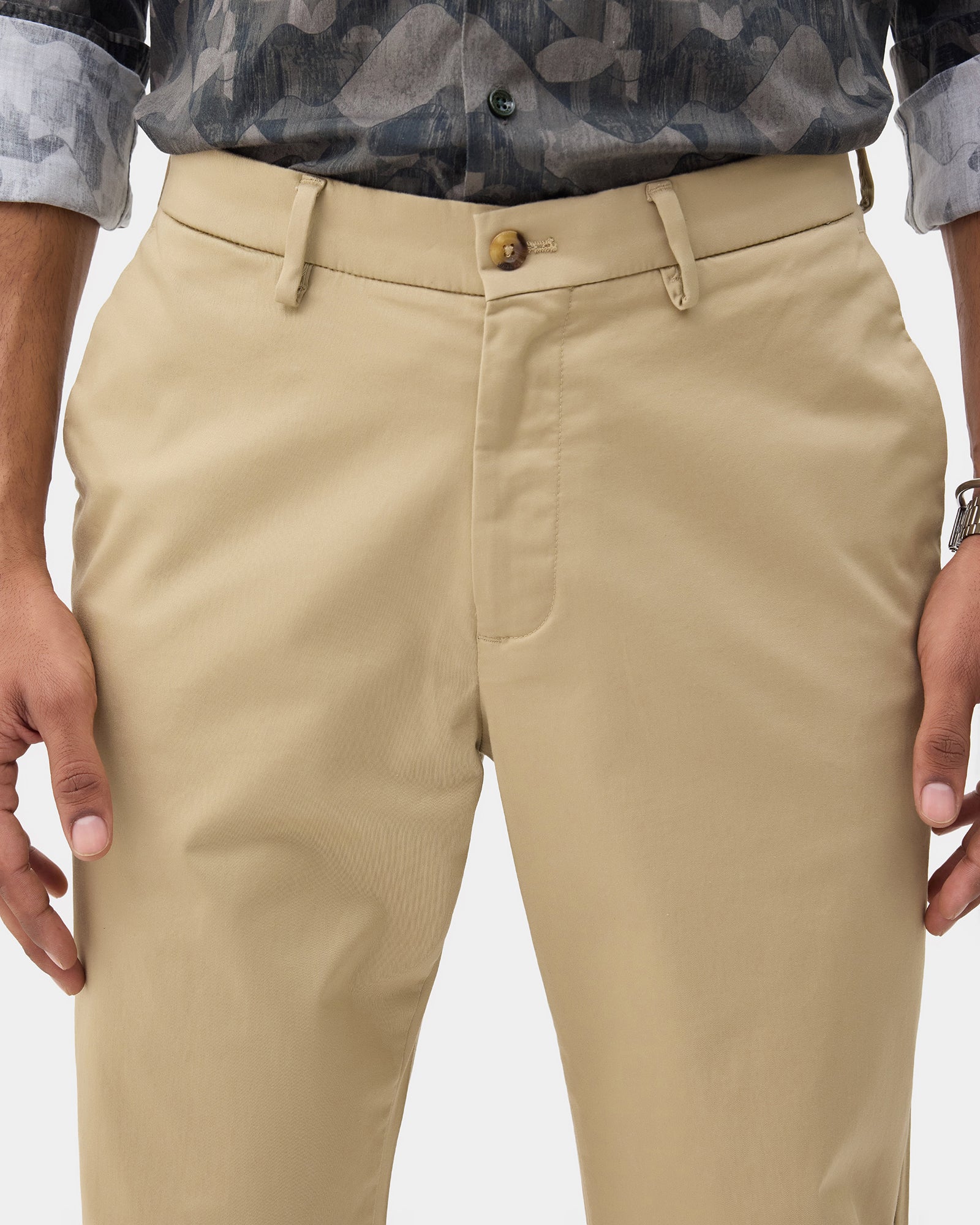 Khaki Solid Khakis - Bromo