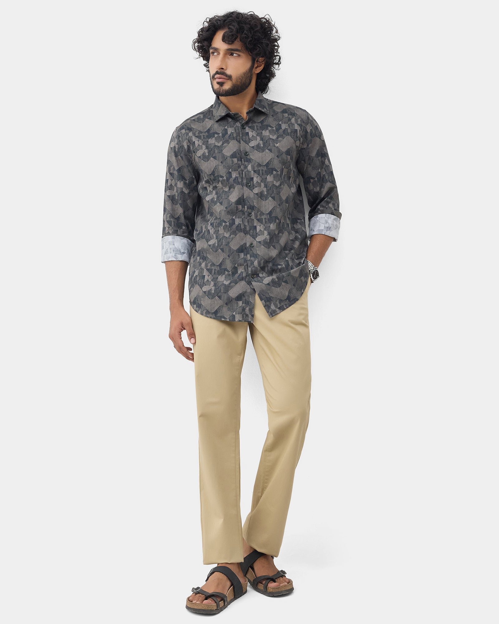 Khaki Solid Khakis - Bromo