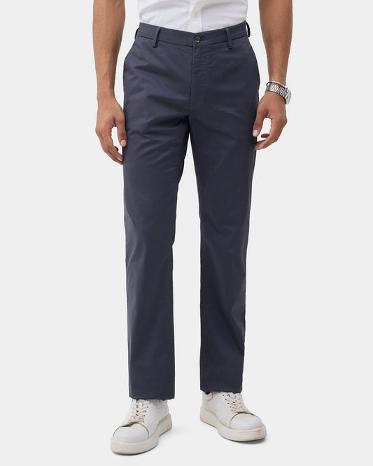 Blue Unwrinkle Solid Khakis - Bromo