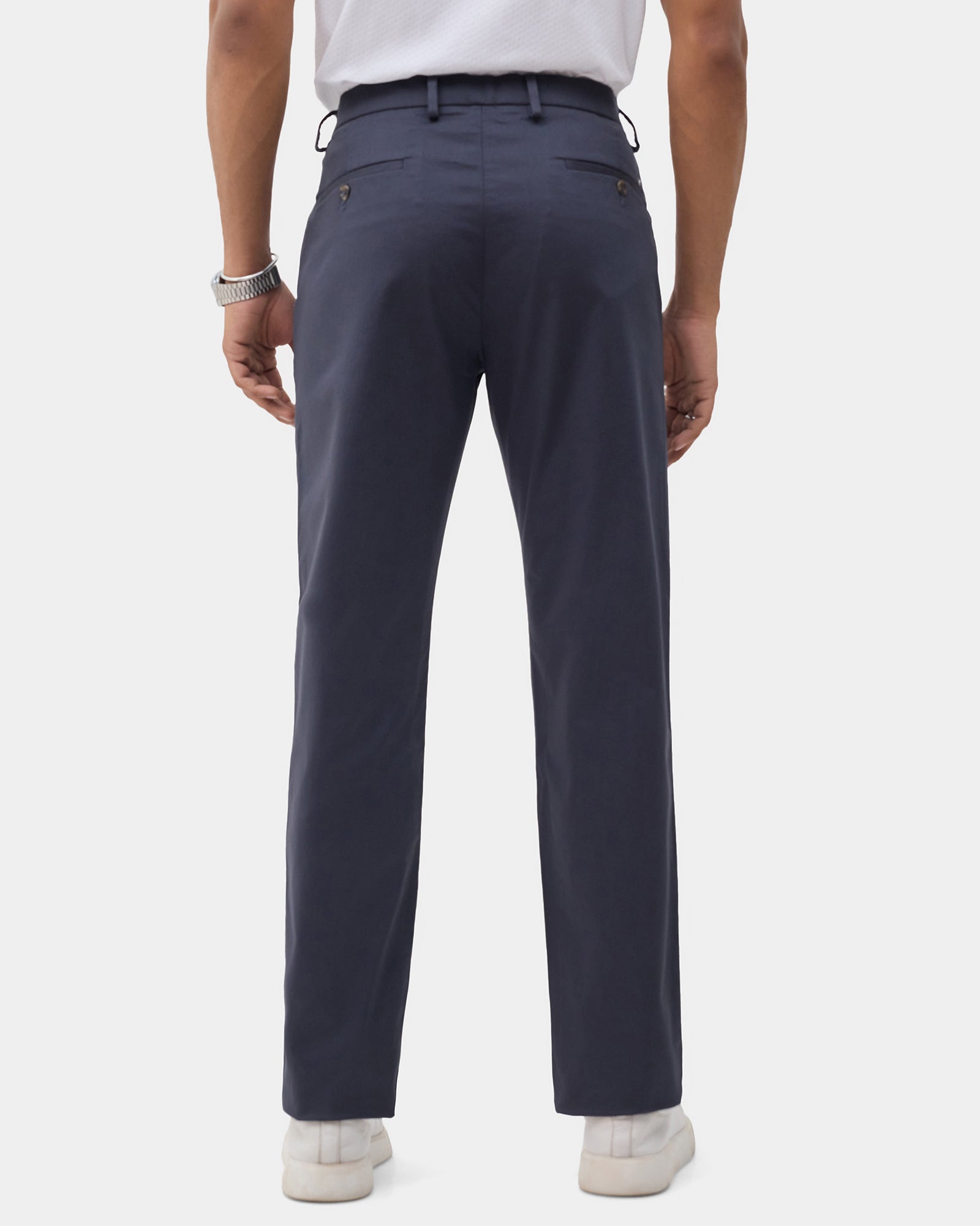 Blue Unwrinkle Solid Khakis - Bromo