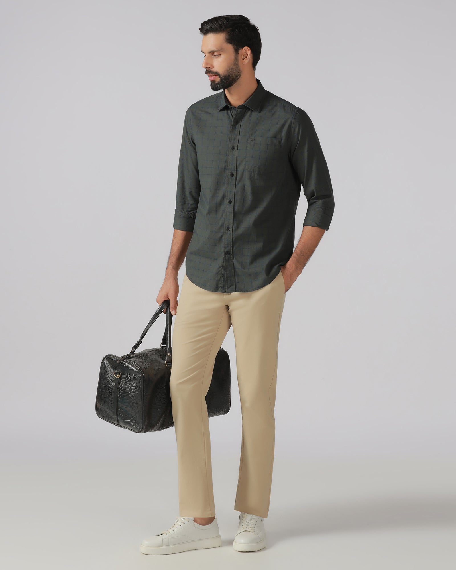 Olive Check Shirt - Nipon