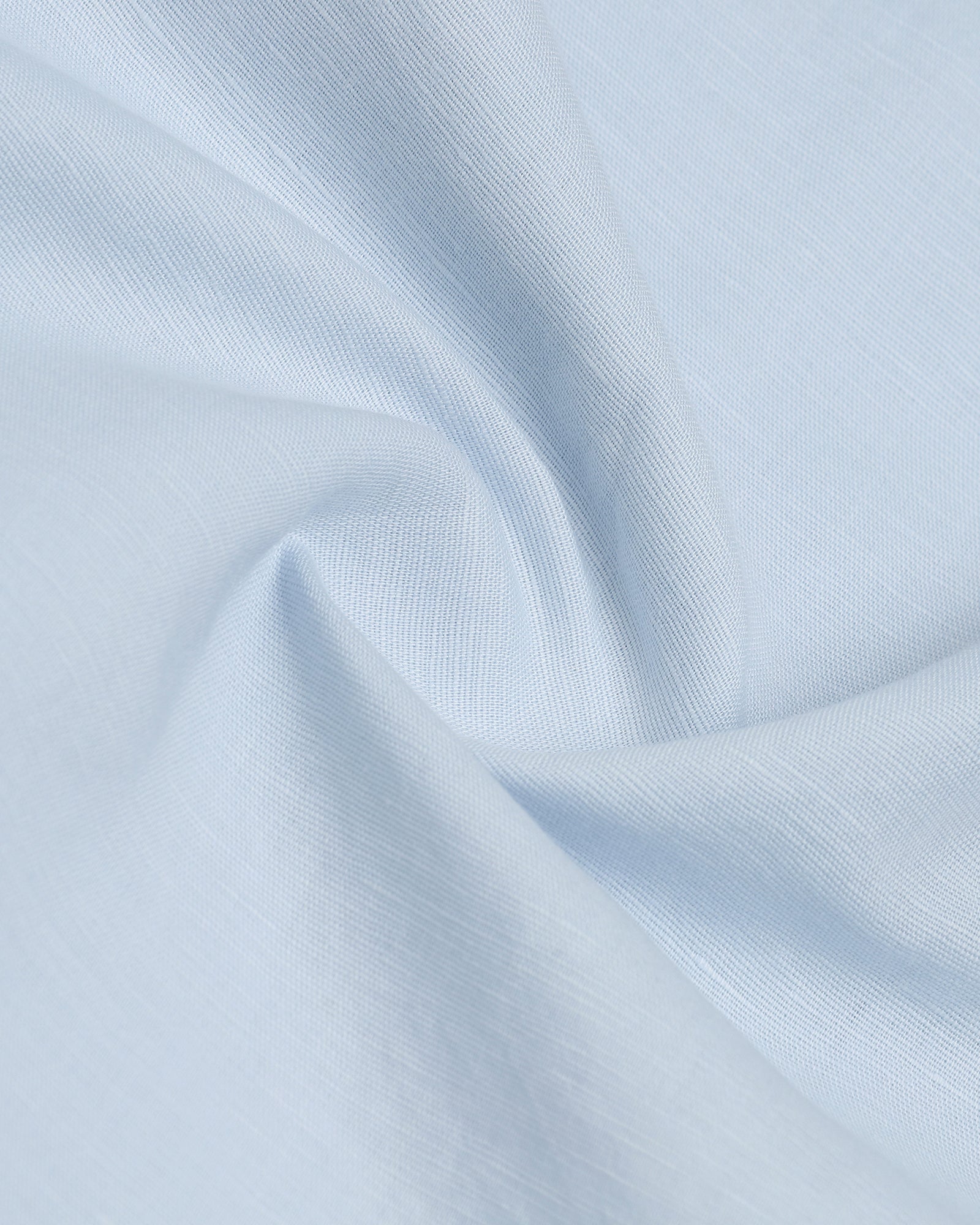 Sky Blue Linen Solid Shirt - Cleo
