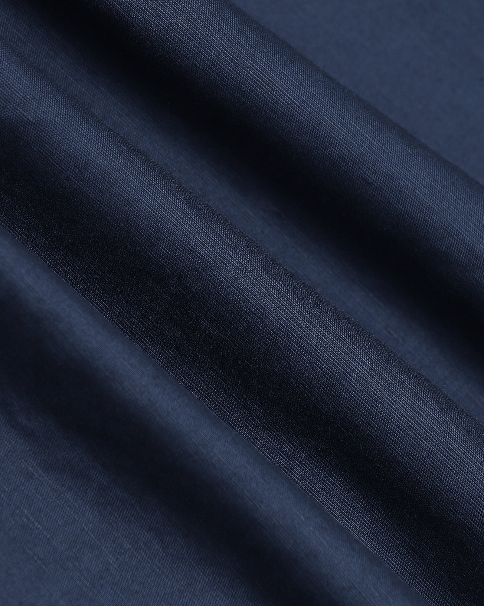 Navy Linen Solid Shirt - Cleo