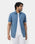 Blue Half Sleeve Linen Solid Shirt - Cleo