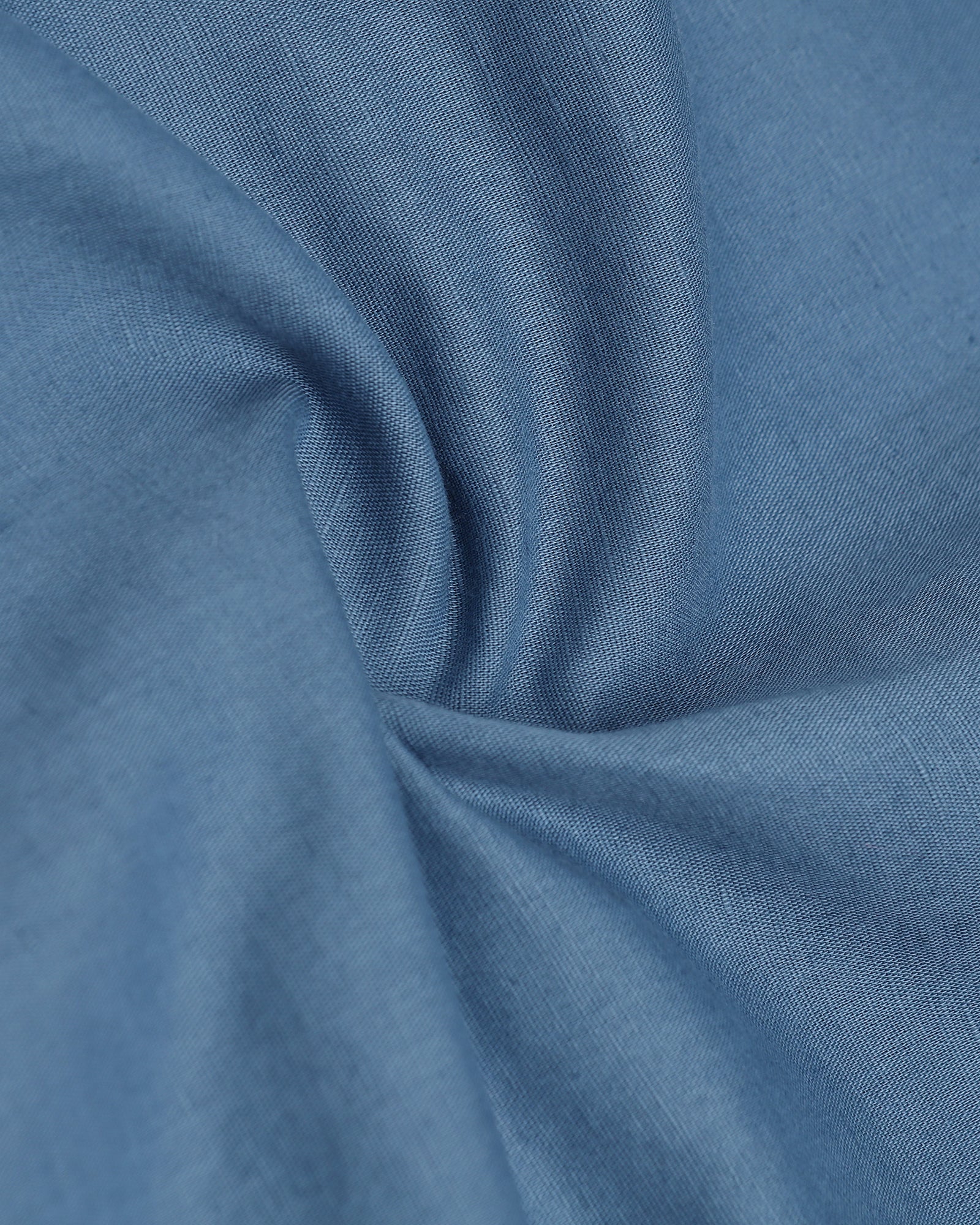 Blue Half Sleeve Linen Solid Shirt - Cleo