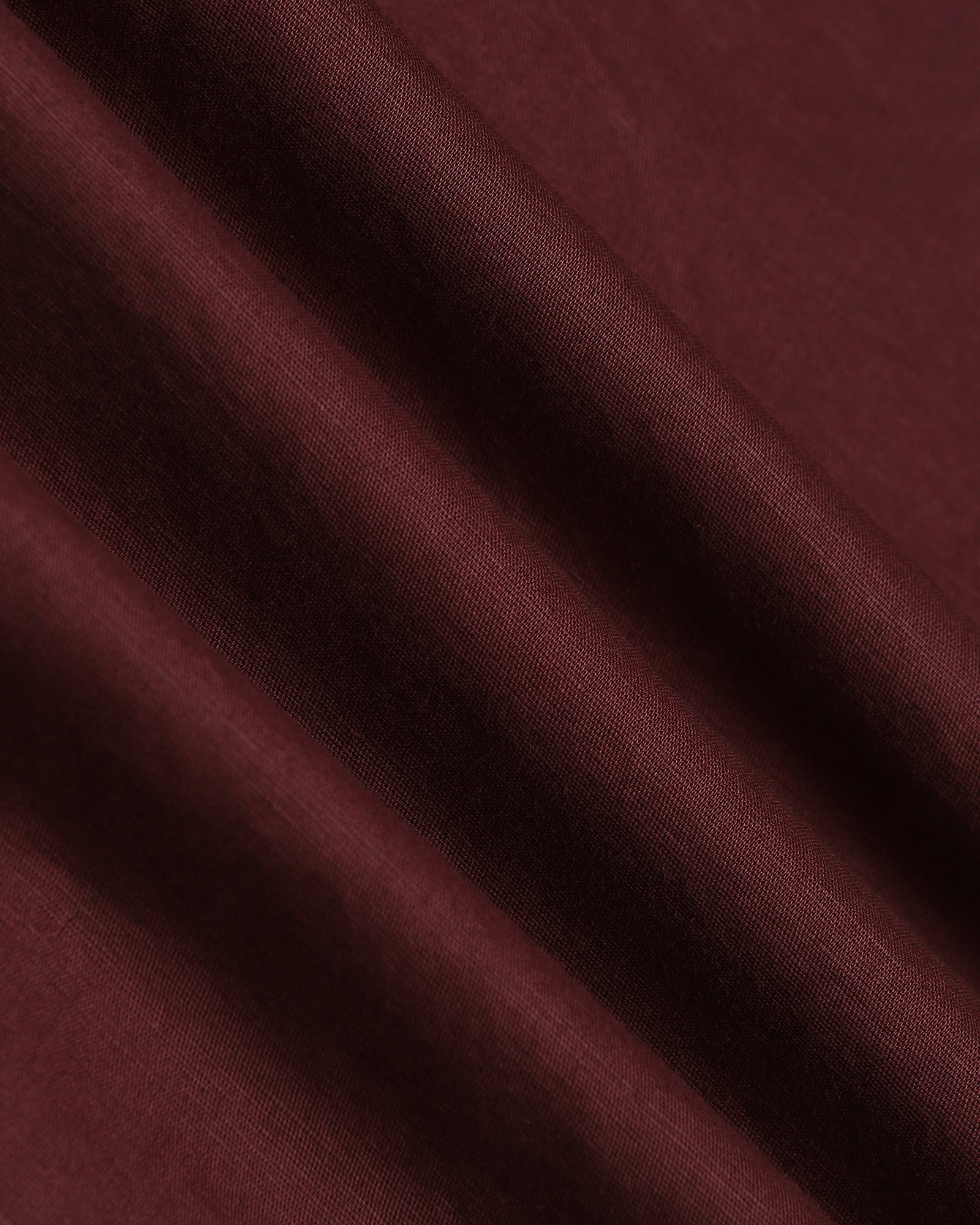 Wine Red Half Sleeve Linen Solid Shirt - Cleo